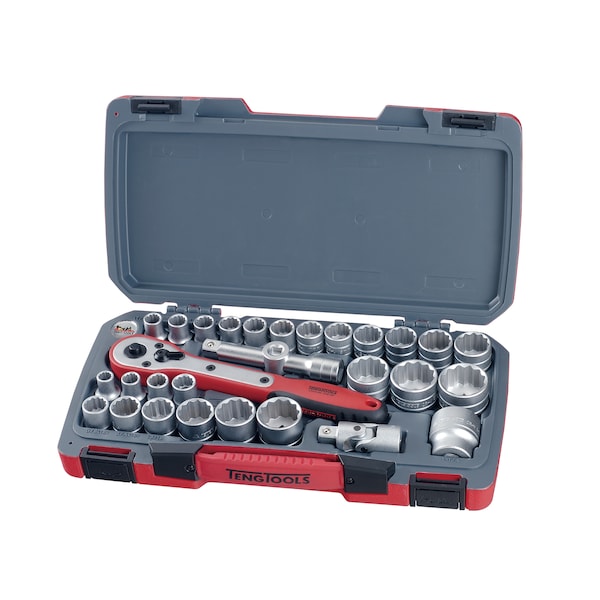T1230 - 30 Piece 1/2" Drive 12 Point Metric and SAE Socket